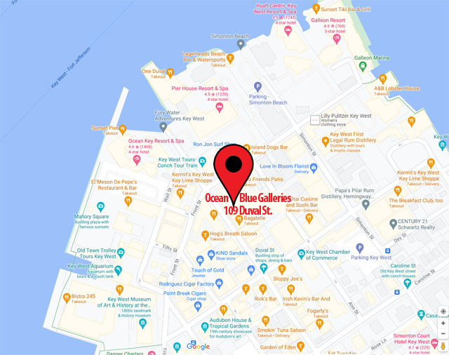 Ocean Blue Galleries - Art Gallery Key West Map Link