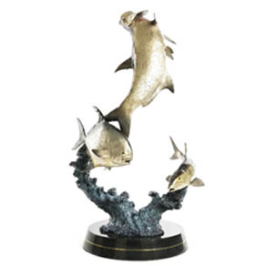 Florida Flats Grand Slam by Wyland - medium size bronze sculpture