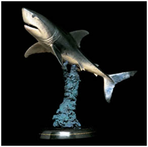 Great White II by Wyland - medium size bronze sculpture