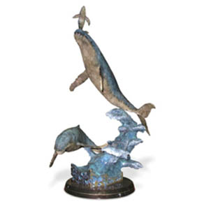 Humpback Trio by Wyland - medium size bronze sculpture