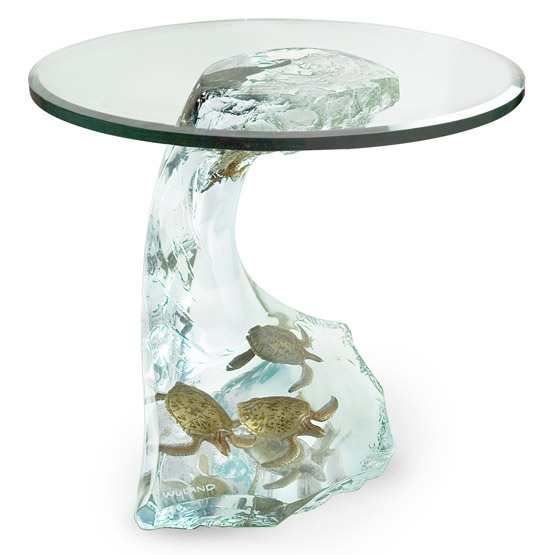 Turtle Wave Table – Wyland Lucites Turtle Wave Table - Wyland Lucites