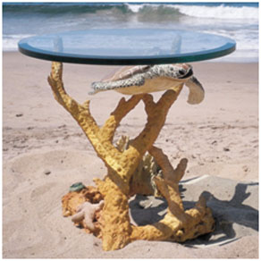Turtle end table by Wyland – bronze sculpture Turtle end table by Wyland - bronze sculpture