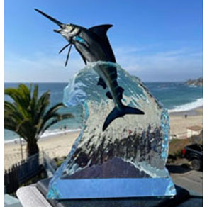 blue marlin sea – Wyland lucite sculpture Blue Marlin Sea - Wyland lucite sculpture
