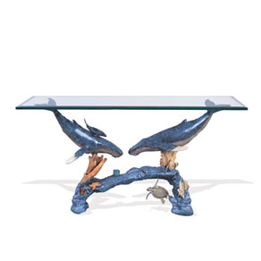 humpback arch entry table by Wyland – bronze sculpture humpback arch entry table by Wyland - bronze sculpture