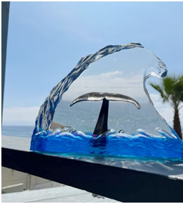 maui whale tail – Wyland lucite Maui Whale Tail - Wyland lucite sculpture