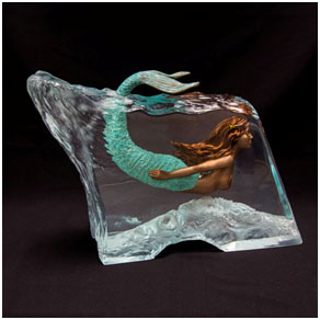 mermaid sea sea – Wyland lucite Mermaid Sea Sea - Wyland lucite sculpture