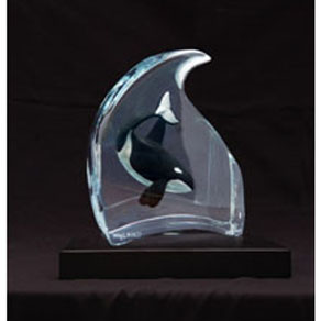 ocra sounding – Wyland lucite sculpture Orca Sounding - Wyland lucite sculpture