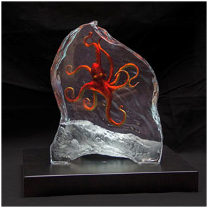 octopus realm – Wyland lucite Octopus Realm - Wyland lucite sculpture