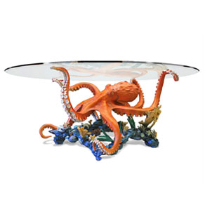 octopus reef dining room table by Wyland – bronze sculpture octopus reef dining room table by Wyland - bronze sculpture