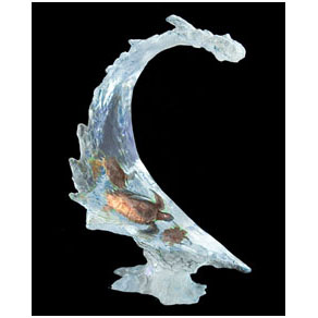 turtle sea – Wyland lucite sculpture Turtle Sea - Wyland lucite sculpture