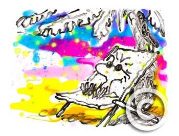 Beneath the Palms, The Sparkling Croissant (Woodstock) by Tom Everhart