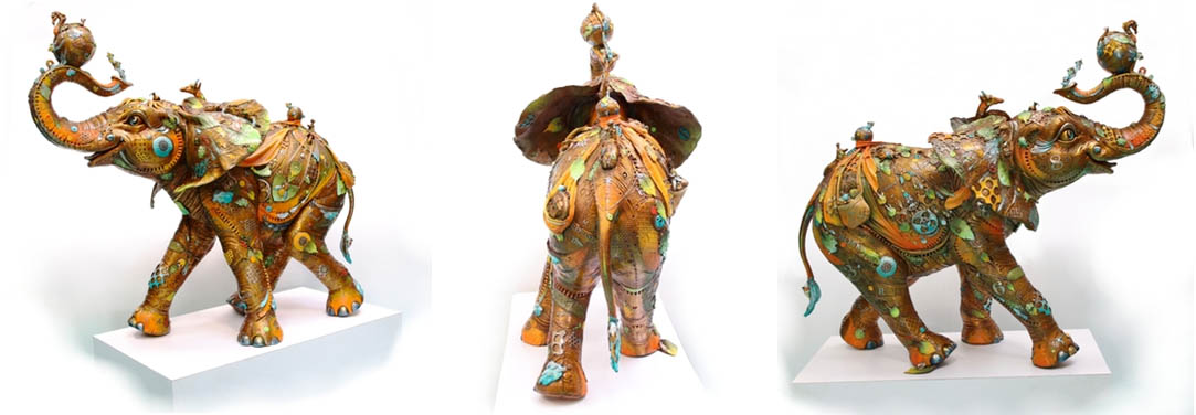 Bobby (life size - all views) Nano Lopez sculpture at Ocean Blue Galleries