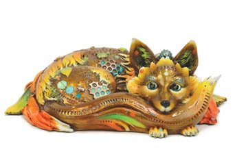 Foxy (medium) Nano Lopez sculpture at Ocean Blue Galleries