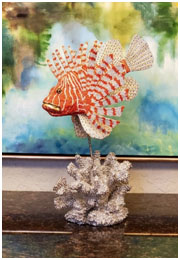 Lionfish on Coral Base by Clarita Brinkerhoff at Ocean Blue Galleries Lionfish on Coral Base by Clarita Brinkerhoff at Ocean Blue Galleries