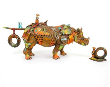 Timothy Large (endangered list) Nano Lopez sculpture at Ocean Blue Galleries