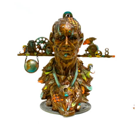 Urban Bust (figurative) Nano Lopez sculpture at Ocean Blue Galleries