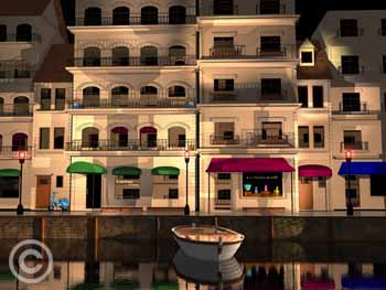 Along the Canal by Stephen Harlan at Ocean Blue Galleries