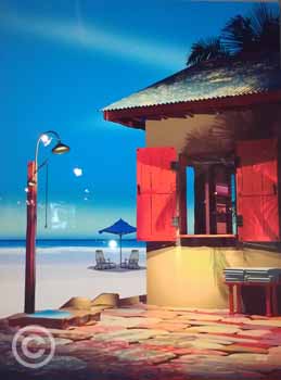 Beach Shower by Stephen Harlan at Ocean Blue Galleries