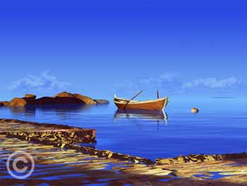 Blue Rain by Stephen Harlan at Ocean Blue Galleries