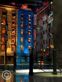 Downtown by Stephen Harlan for sale at Ocean Blue Galleries