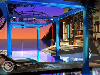 Mykonos by Stephen Harlan for sale at Ocean Blue Galleries