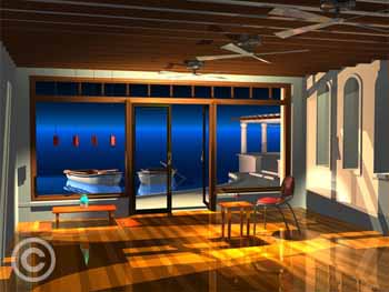 Red Chair by Stephen Harlan at Ocean Blue Galleries