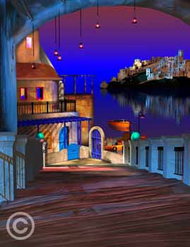 Santorini by Stephen Harlan at Ocean Blue Galleries