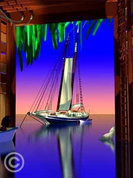 St. James Boathouse by Stephen Harlan at Ocean Blue Galleries