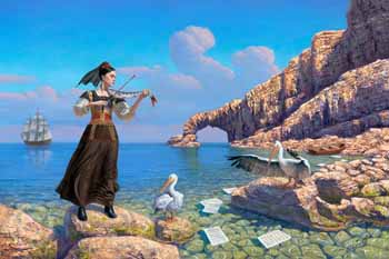 Songs of Island of Sirens II by Michael Cheval at Ocean Blue Galleries
