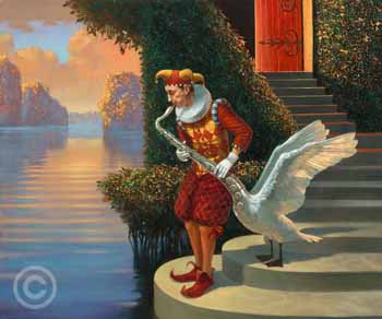 Swansophone II by Michael Cheval at Ocean Blue Galleries