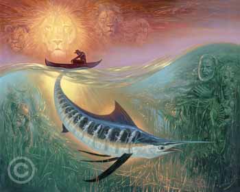 The Old Man and the Sea by Michael Cheval at Ocean Blue Galleries