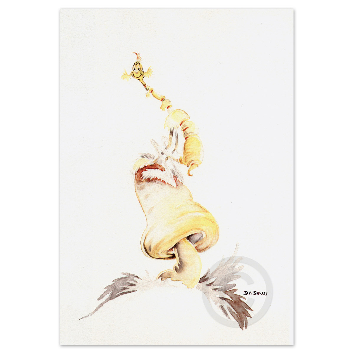 Happy Grasshopper on a Mushroom by Dr. Seuss