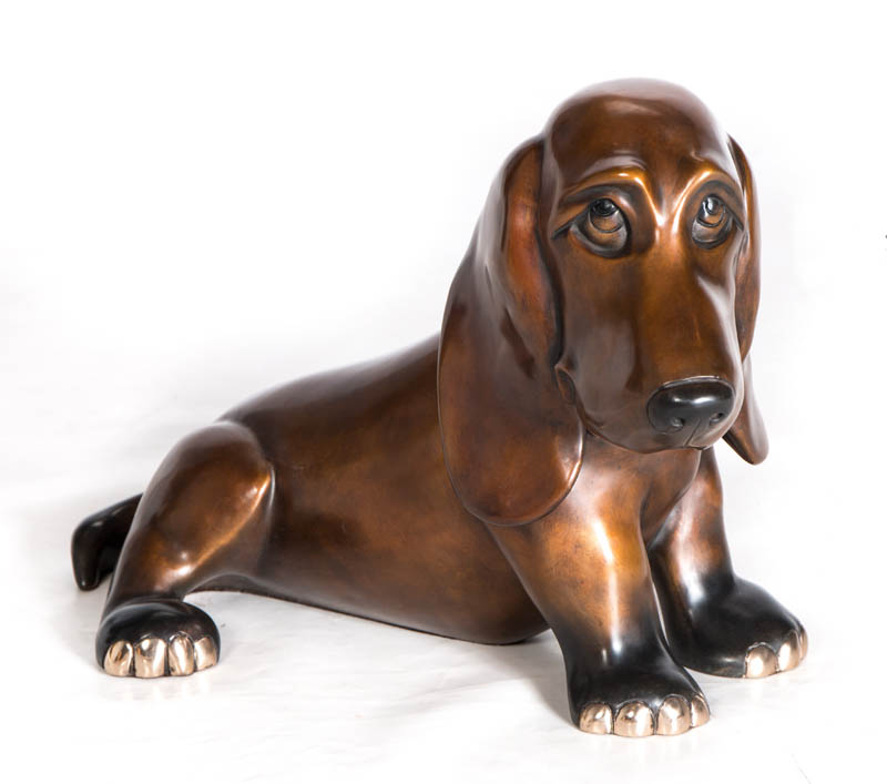 Baxter Harvey Dog Sculpture by Marty Goldstein at Ocean Blue Galleries