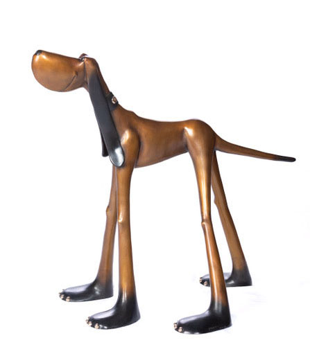 Charlotte Harvey Dog Sculpture by Marty Goldstein at Ocean Blue Galleries