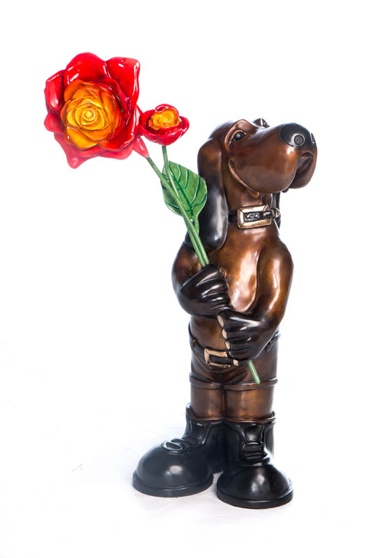Donald Harvey Dog Sculpture by Marty Goldstein
