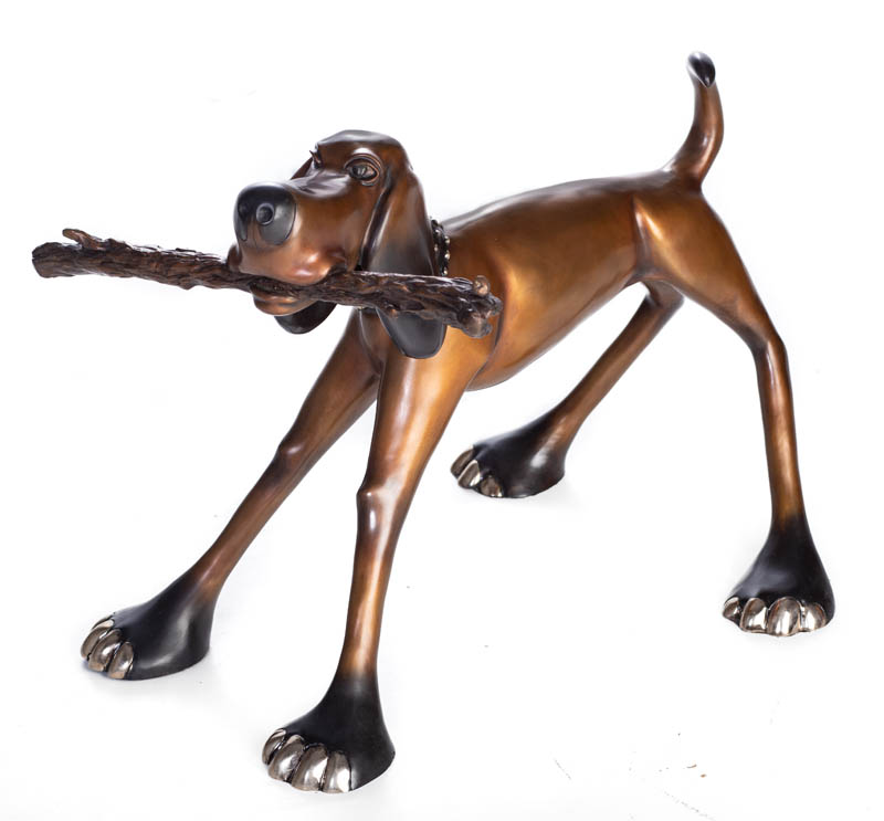 George Harvey Dog Sculpture by Marty Goldstein at Ocean Blue Galleries