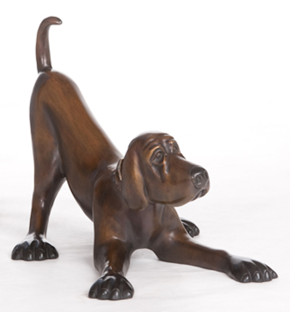 Little Sylvetser Harvey Dog Sculpture by Marty Goldstein at Ocean Blue Galleries