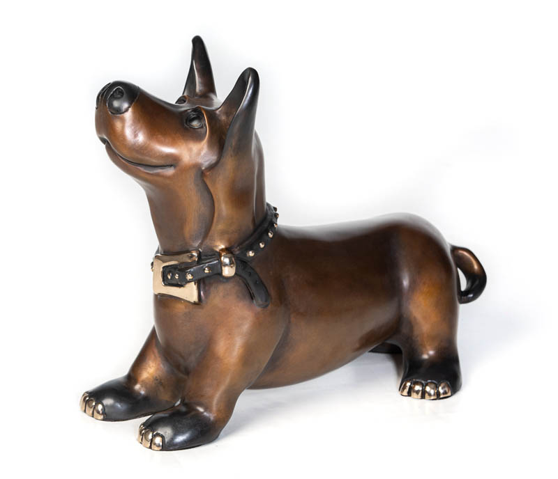 Lucy Harvey Dog Sculpture by Marty Goldstein