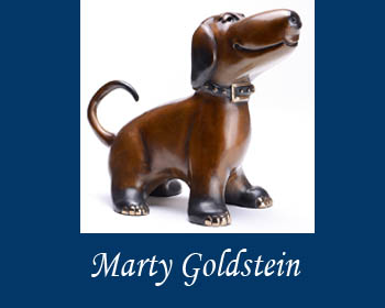 Marty Goldstein Harvey Dog Sculptures at Ocean Blue Galleries