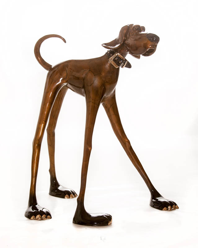 Middle Stretch Harvey Dog Sculpture by Marty Goldstein