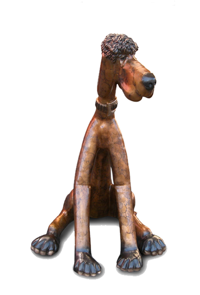 Penrod Harvey Dog Sculpture by Marty Goldstein at Ocean Blue Galleries