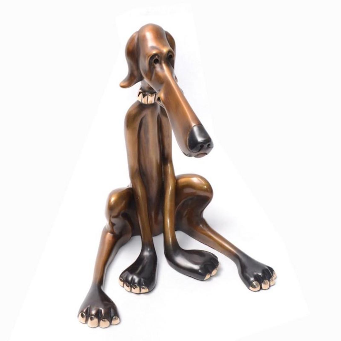 Socrates Harvey Dog Sculpture by Marty Goldstein at Ocean Blue Galleries