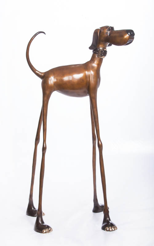 Stretch Harvey Dog Sculpture by Marty Goldstein