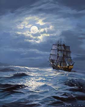 Guided by the Moon by Walfrido Garcia at Ocean Blue Galleries