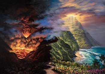 Standing in Front of the Journey by Walfrido Garcia at Ocean Blue Galleries