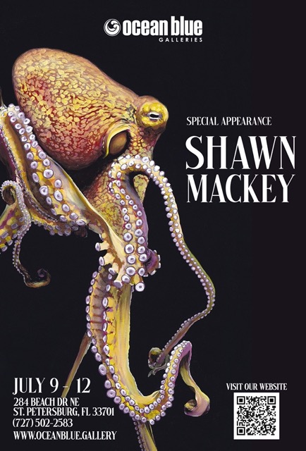 Shawn Mackey art show Ocean Blue Galleries St Pete July 2026 