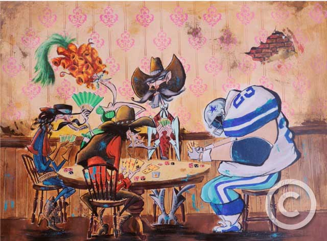 Cowboys Don't Fold - Cowboy Western Collection by Guy Vasilovich at Ocean Blue Galleries