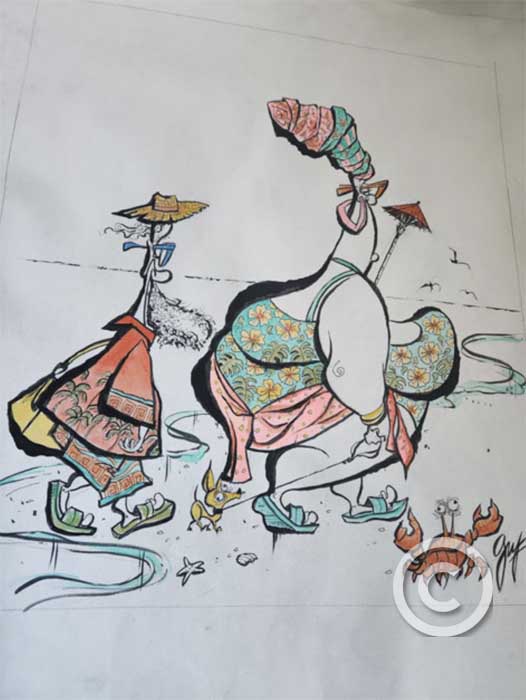 Figures on the Shore - Shady Character Collection by Guy Vasilovich at Ocean Blue Galleries