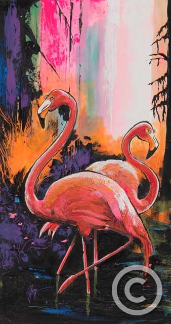 Flamingo Flamenco - Sea Life Series by Guy Vasilovich at Ocean Blue Galleries