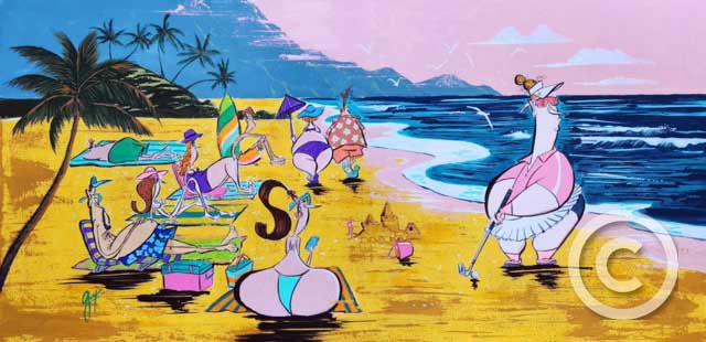 Fore! - Hawaii Collection by Guy Vasilovich at Ocean Blue Galleries